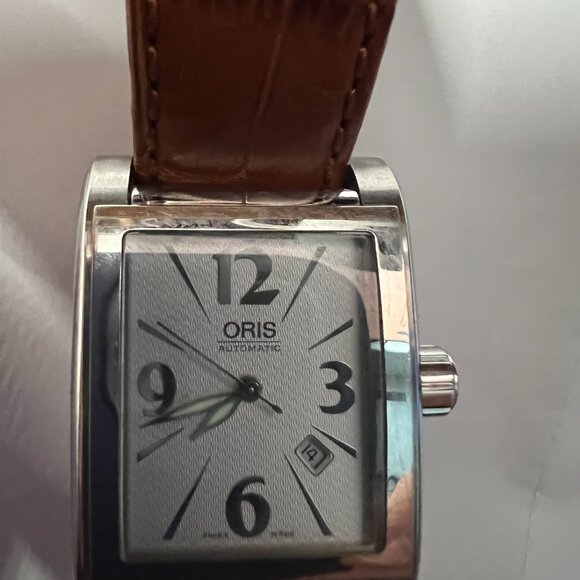 Oris Miles Rectangular Stainless Steel Watch; silver dialand hardly worn - Picture 7 of 7